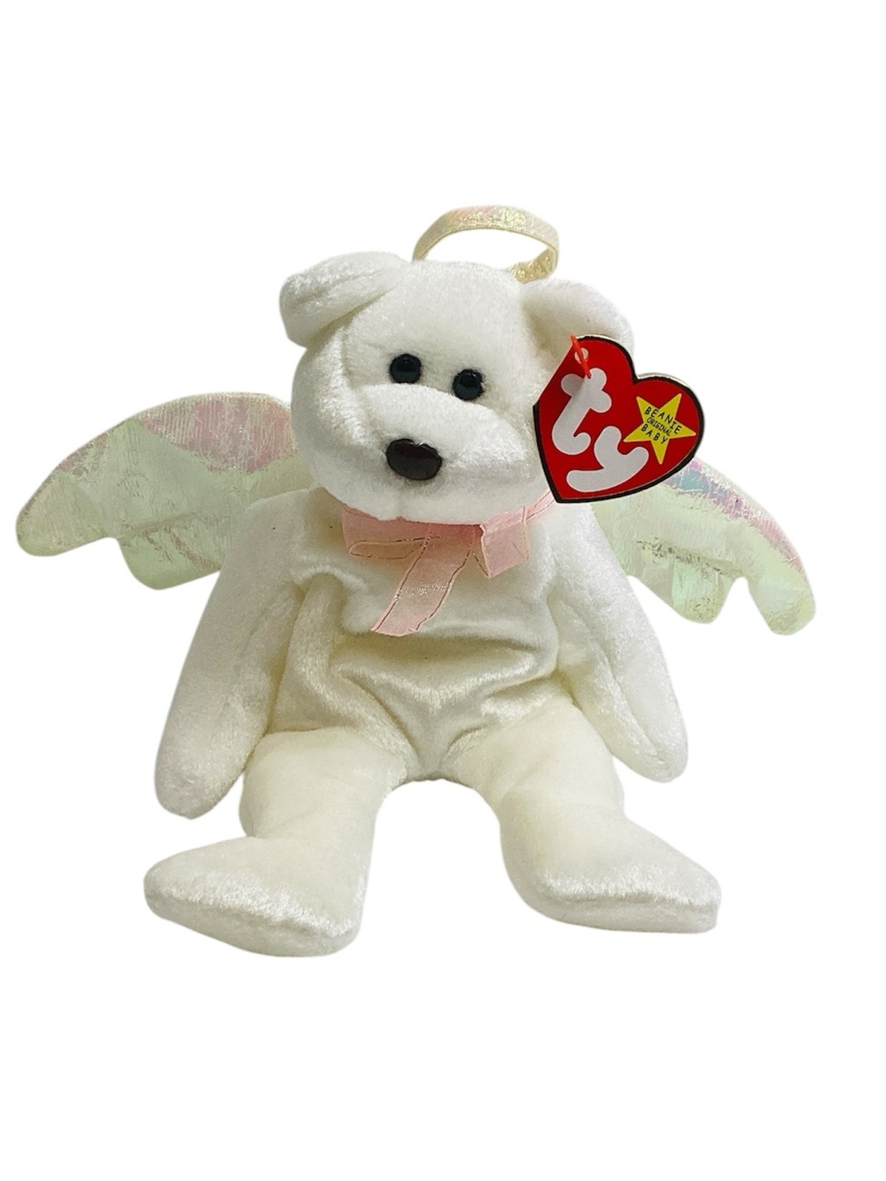 🍄 TY “Halo” Beanie Baby Angel Bear with Iridescent Wings